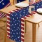 4th of July Patriotic Table Runner – Red & Blue Stars and Stripes Design for American Independence Day, Memorial Day, Labor Day, and Summer Celebrations. Ideal for Kitchen, Dining Table, or Party Decorations. 13 x 72 Inches.